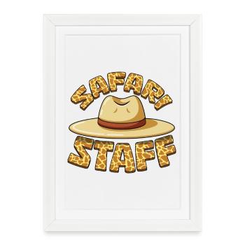 Safari Staff Animals Zoo Party Jungle Zoo Birthday - Framed poster (27 × 37 cm) - white - Front