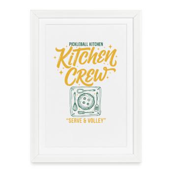 Équipe de cuisine de pickleball : service et volley avec amour - Affiche encadrée (27 × 37 cm) - blanc - Devant
