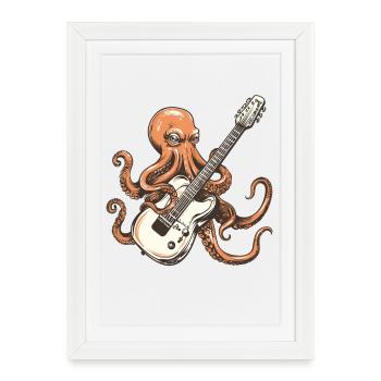 Riff de guitare Octopus - Affiche encadrée (27 × 37 cm) - blanc - Devant