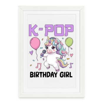 Fille d’anniversaire de K Pop - Affiche encadrée (27 × 37 cm) - blanc - Devant