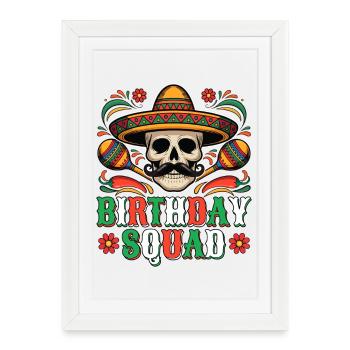 Équipe d’anniversaire Cinco de Mayo, jeune mexicain - Affiche encadrée (27 × 37 cm) - blanc - Devant