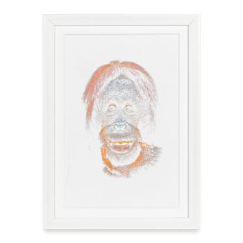 Un mème drôle avec un orang-outan - Affiche encadrée (27 × 37 cm) - blanc - Devant
