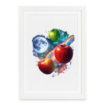 Cosmic Apple Worlds - Framed poster (27 × 37 cm) - white - Front