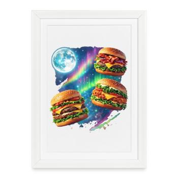 Symphonie de Space Burger - Affiche encadrée (27 × 37 cm) - blanc - Devant