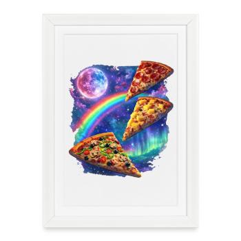 Cosmic Rainbow Pizza All - Framed poster (27 × 37 cm) - white - Front