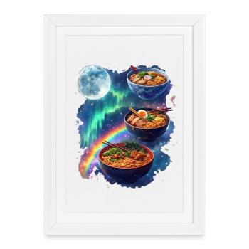 Bowls de Ramen Galactiques - Affiche encadrée (27 × 37 cm) - blanc - Devant