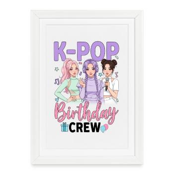 K Pop Birthday Party Squad - Framed poster (27 × 37 cm) - white - Front