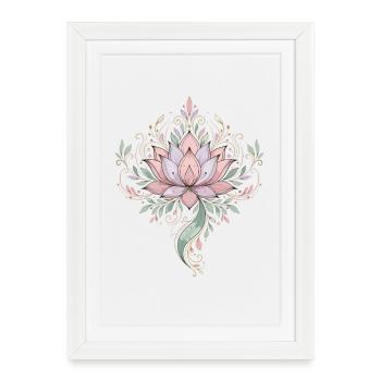 Pastel Lotus Mandala - Framed poster (27 × 37 cm) - white - Front