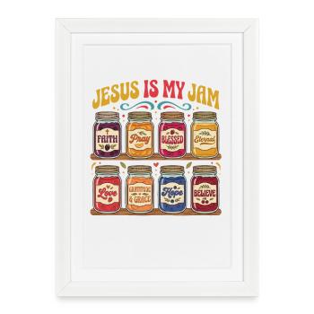 Jésus est mon truc – Verres de foi - Affiche encadrée (27 × 37 cm) - blanc - Devant