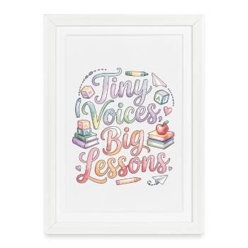 Elementary Teacher Tiny Voices Big Teaching Career - Framed poster (27 × 37 cm) - white - Front