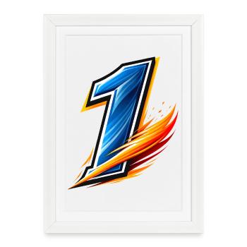 Number 1 Shirt Football Jersey Number Sport - Framed poster (27 × 37 cm) - white - Front