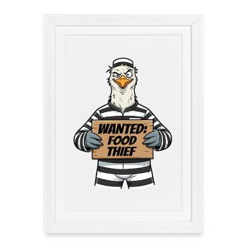 Cheeky Seagull Saying North German Humor - Framed poster (27 × 37 cm) - white - Front