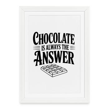 Le chocolat est toujours la solution - Affiche encadrée (27 × 37 cm) - blanc - Devant