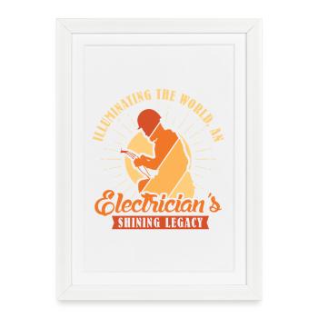 Electrician, Electronics Technician, Electrician - Framed poster (27 × 37 cm) - white - Front
