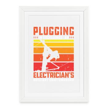 Électricien, technicien en électronique, électricien - Affiche encadrée (27 × 37 cm) - blanc - Devant