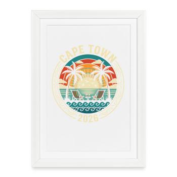 Cape Town 2026 Beach idyll - Framed poster (27 × 37 cm) - white - Front