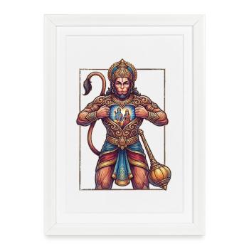 Hanuman Chest of the Gods - Framed poster (27 × 37 cm) - white - Front
