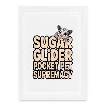 Sugar Glider Mom Exotic Pet Lover - Framed poster (27 × 37 cm) - white - Front