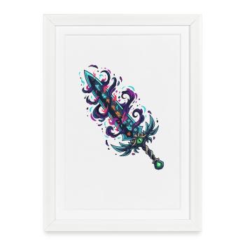 Lame runique de la Magie de l’Ombre - Affiche encadrée (27 × 37 cm) - blanc - Devant