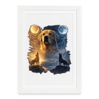 Moon Guardian Labrador Retriever - Framed poster (27 × 37 cm) - white - Front