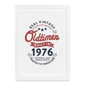 Vintage 1976 Oldtimer 50. Geburtstag - Gerahmtes Poster (27 × 37 cm) - Weiß - Vorne