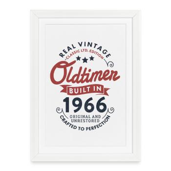 Vintage 1966 Oldtimer 60. Geburtstag - Gerahmtes Poster (27 × 37 cm) - Weiß - Vorne