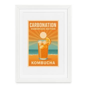 Homemade sparkling water | Kombucha DIY - Framed poster (27 × 37 cm) - white - Front