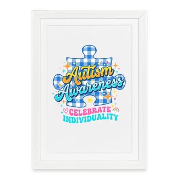 Autism Awareness Puzzle - Framed poster (27 × 37 cm) - white - Front