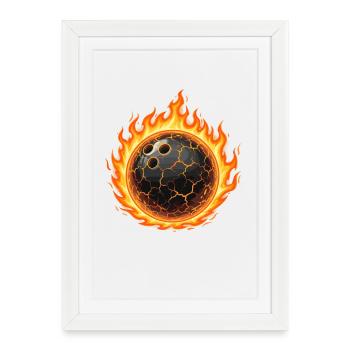 Lava Bowling Ball - Framed poster (27 × 37 cm) - white - Front