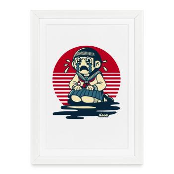 Sailor Girl Crying at Sunset - Framed poster (27 × 37 cm) - white - Front