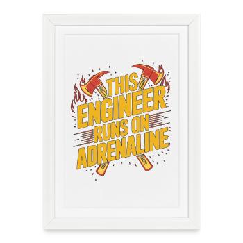 Fire Engineer This Engineer Runs On Fire Officer - Framed poster (27 × 37 cm) - white - Front