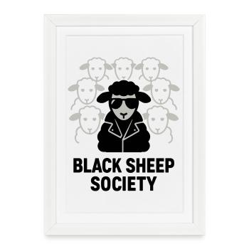 Société du Mouton Noir Black Sheep Society - Affiche encadrée (27 × 37 cm) - blanc - Devant