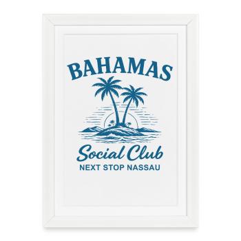 Bahamas Social Club Prochaine étape : Nassau - Affiche encadrée (27 × 37 cm) - blanc - Devant
