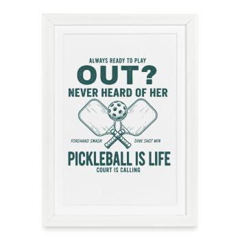 Joueur drôle de pickleball Adore le terrain de pickleball - Affiche encadrée (27 × 37 cm) - blanc - Devant