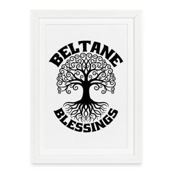 Beltane Blessings May Day Gaelic Pagan - Framed poster (27 × 37 cm) - white - Front