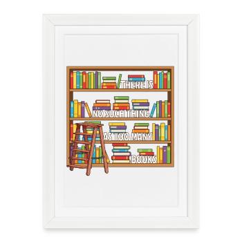Il n’existe pas de trop de livres drôles - Affiche encadrée (27 × 37 cm) - blanc - Devant
