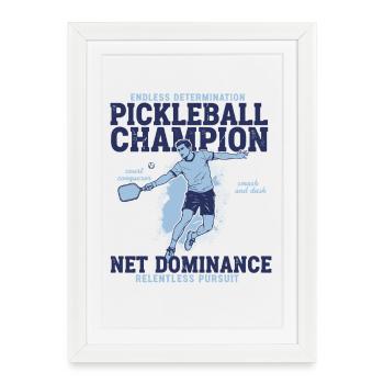Champion de pickleball : domination nette implacable - Affiche encadrée (27 × 37 cm) - blanc - Devant