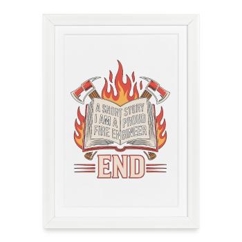 Fire Engineer A Short Story Fire Truck Operator - Framed poster (27 × 37 cm) - white - Front