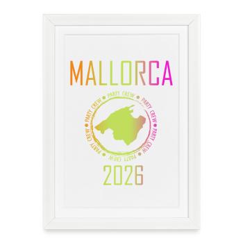 Majorque, vacances, fête - Affiche encadrée (27 × 37 cm) - blanc - Devant