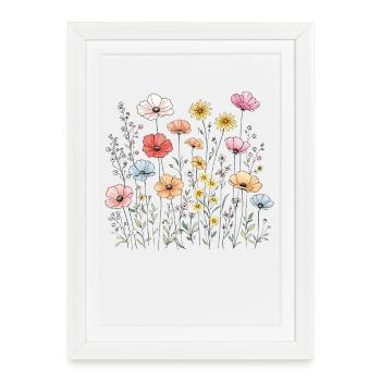 Wildflowers Flowers Flowers Natural Botanical Garden - Framed poster (27 × 37 cm) - white - Front