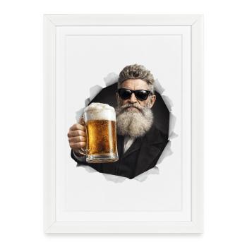 John Brown Come Out T-Shirt Beer - Affiche encadrée (27 × 37 cm) - blanc - Devant
