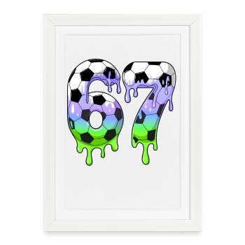 7th Birthday Soccer Shirt I was 6 Now Im 7 years - Affiche encadrée (27 × 37 cm) - blanc - Devant