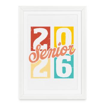 Senior 2026 Graduation Class of 2026 Tee - Affiche encadrée (27 × 37 cm) - blanc - Devant