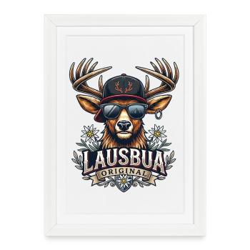 Kids Lausbua T-Shirt Men's Traditional Shirt Boys - Framed poster (27 × 37 cm) - white - Front