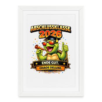 Tortue de la promotion 2026 | Jeunes diplômés - Affiche encadrée (27 × 37 cm) - blanc - Devant