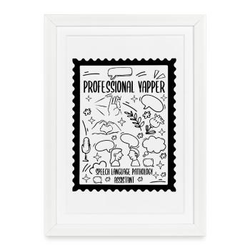 Assistant professionnel en pathologie orthophoniste - Affiche encadrée (27 × 37 cm) - blanc - Devant