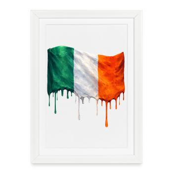 Drapeau irlandais couleur colorée - Affiche encadrée (27 × 37 cm) - blanc - Devant