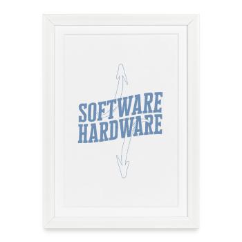 Funny IT Saying Software Hardware Word Game - Framed poster (27 × 37 cm) - white - Front