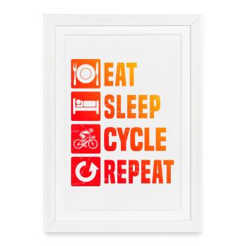 Idée cadeau pour un vélo de route avec vélo de route - Affiche encadrée (27 × 37 cm) - blanc - Devant