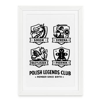 Membre du Club des Légendes Polonaises depuis la naissance - Affiche encadrée (27 × 37 cm) - blanc - Devant